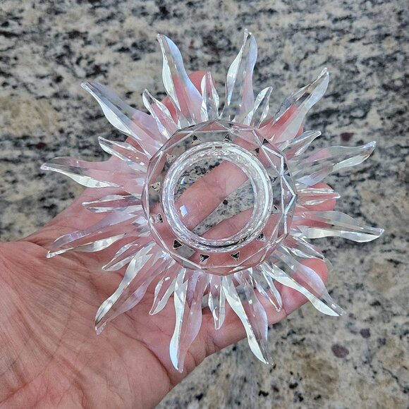 RARE VINTAGE SWAROVSKI CRYSTAL SOLARIS SUN STAR TAPER CANDLEHOLDER ORIGINAL BOX - Picture 9 of 16